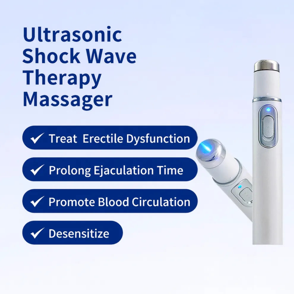 Advanced Acoustic Shockwave Therapy restores penile tissue health to enhance rise rigidity, stamina, and male performance confidence, relieving muscle pain, joint stiffness, tendon discomfort