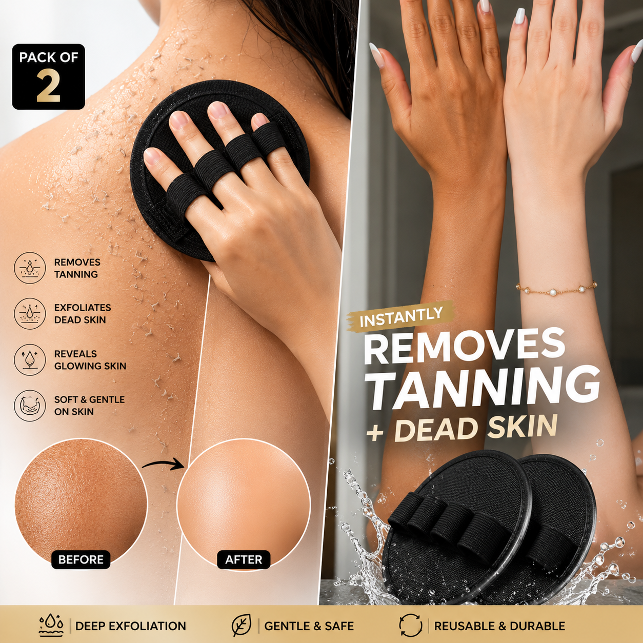 Premium Silicone Body Scrubber - Dead Skin Remover |PACK OF 2|