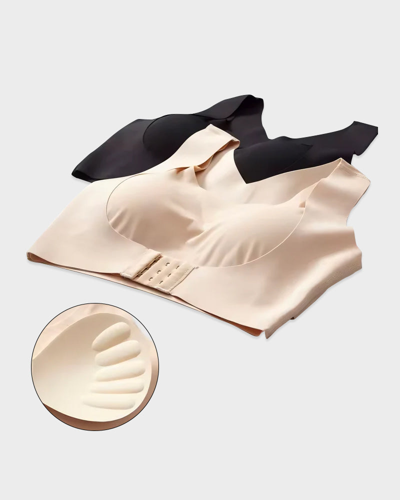 Wire-Free Posture-Correcting Bra – Crossed Straps & Front Closure