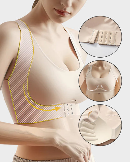 Wire-Free Posture-Correcting Bra – Crossed Straps & Front Closure