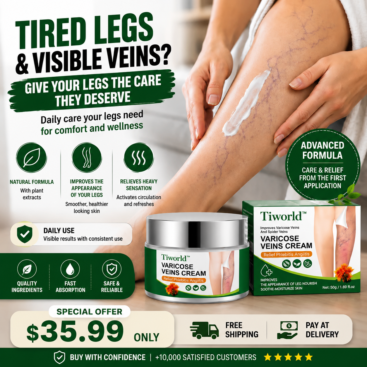Tiworld™ Refreshing Leg Care Cream  Everyday Comfort For Tired Legs