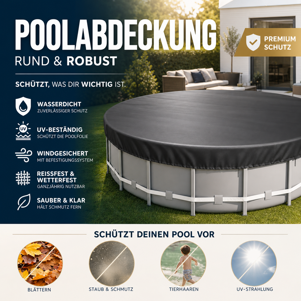 210D Oxford – wasserdichte Abdeckung für Aufstellpools