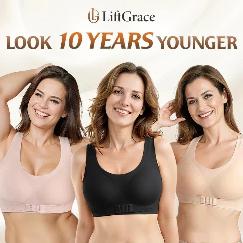 Wire-Free Posture-Correcting Bra – Crossed Straps & Front Closure