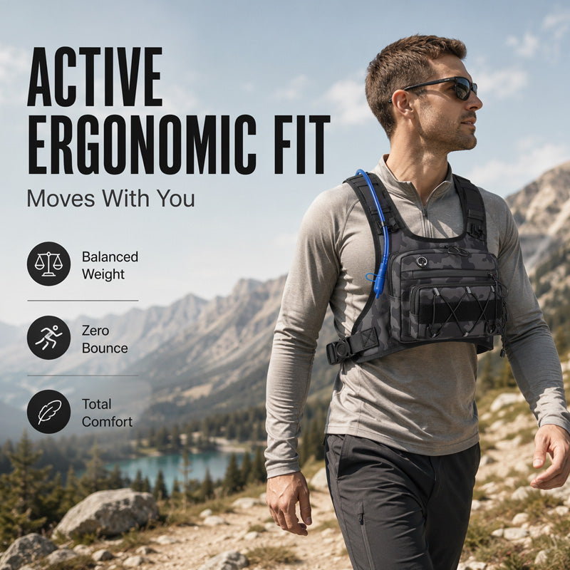 🔥 50% OFF Flash Sale 🔥 Men's Cycling Hydration Vest – Breathable Mesh, Front & Back Storage, 3L Capacity 🏃