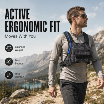 🔥 50% OFF Flash Sale 🔥 Men's Cycling Hydration Vest – Breathable Mesh, Front & Back Storage, 3L Capacity 🏃
