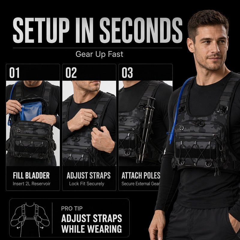 🔥 50% OFF Flash Sale 🔥 Men's Cycling Hydration Vest – Breathable Mesh, Front & Back Storage, 3L Capacity 🏃