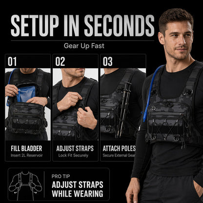 🔥 50% OFF Flash Sale 🔥 Men's Cycling Hydration Vest – Breathable Mesh, Front & Back Storage, 3L Capacity 🏃
