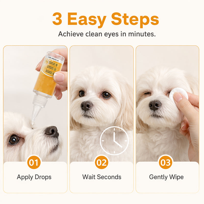 Tiworld™ Pet Eye Care Drops – Gentle Tear Stain Cleaning & Eye Area Care