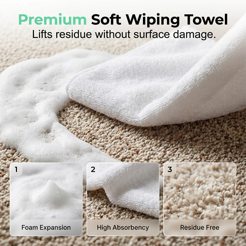 🔥Limited Time Promotion 47% OFF🔥Waterless Carpet Foam Stain Remover with Towel